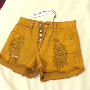 NWT MINKPINK high waist shorts